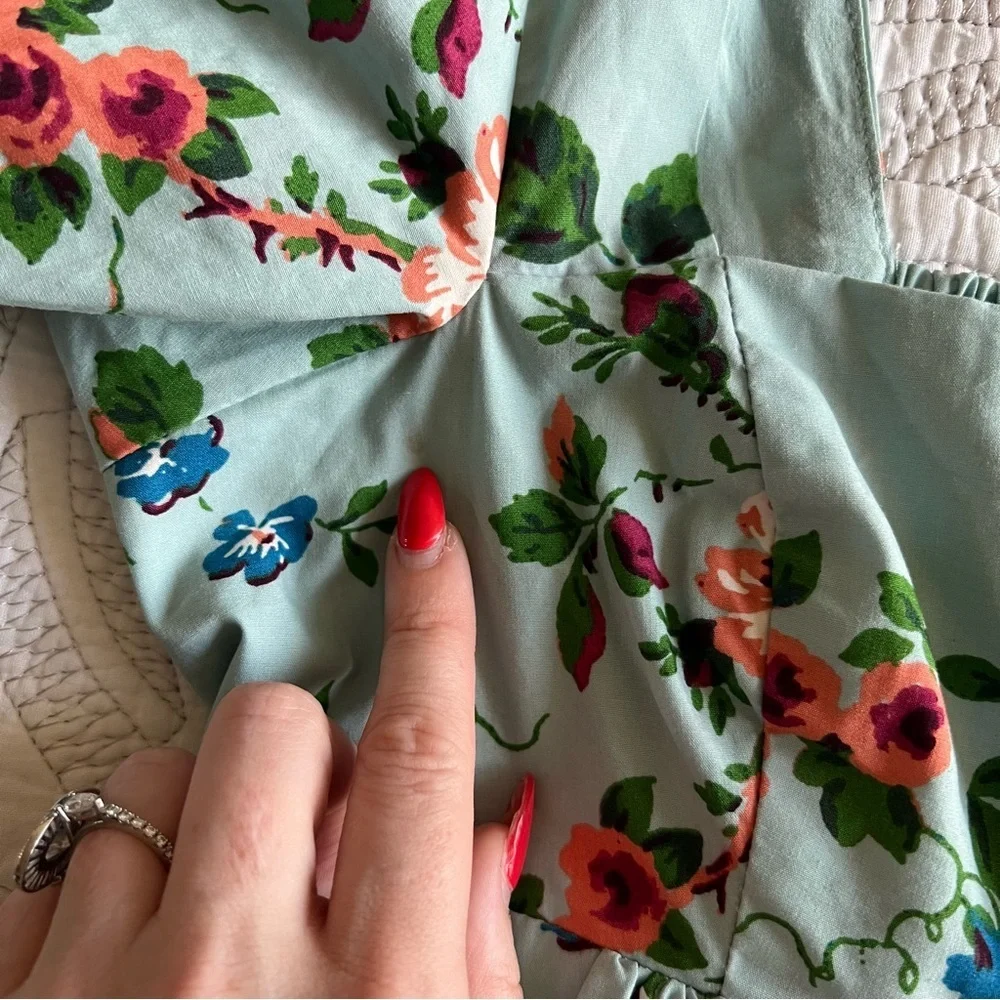 Urban Outfitters x Laura Ashley - Penelope Babydoll Mini Dress - Blue - Picture 14 of 14